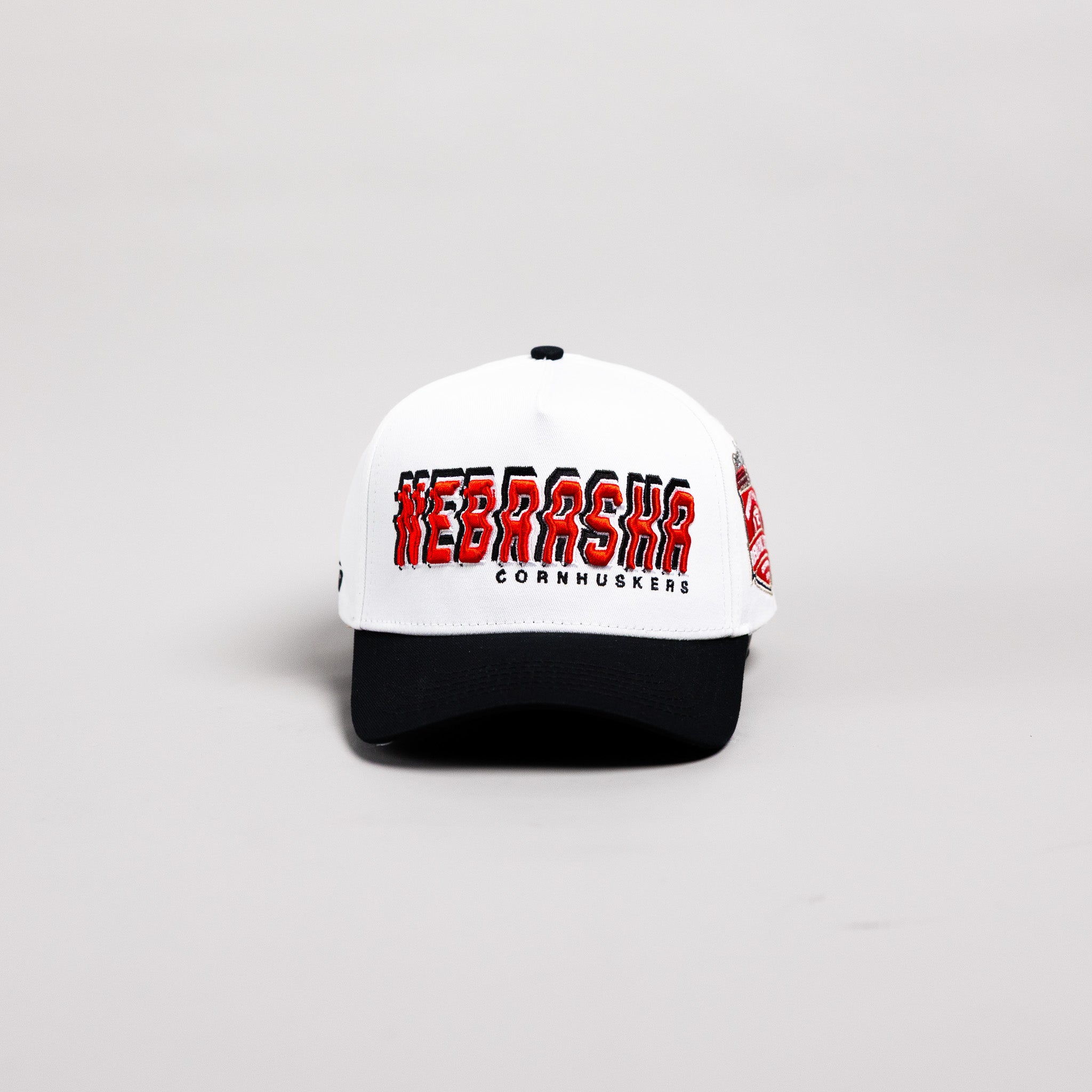 Nebraska Cornhuskers Hat White & Black Corduroy Stadium Pulse Snapback - Front Panel