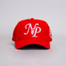 North Pole Hat Red Suede Holiday Snapback - Front Panel
