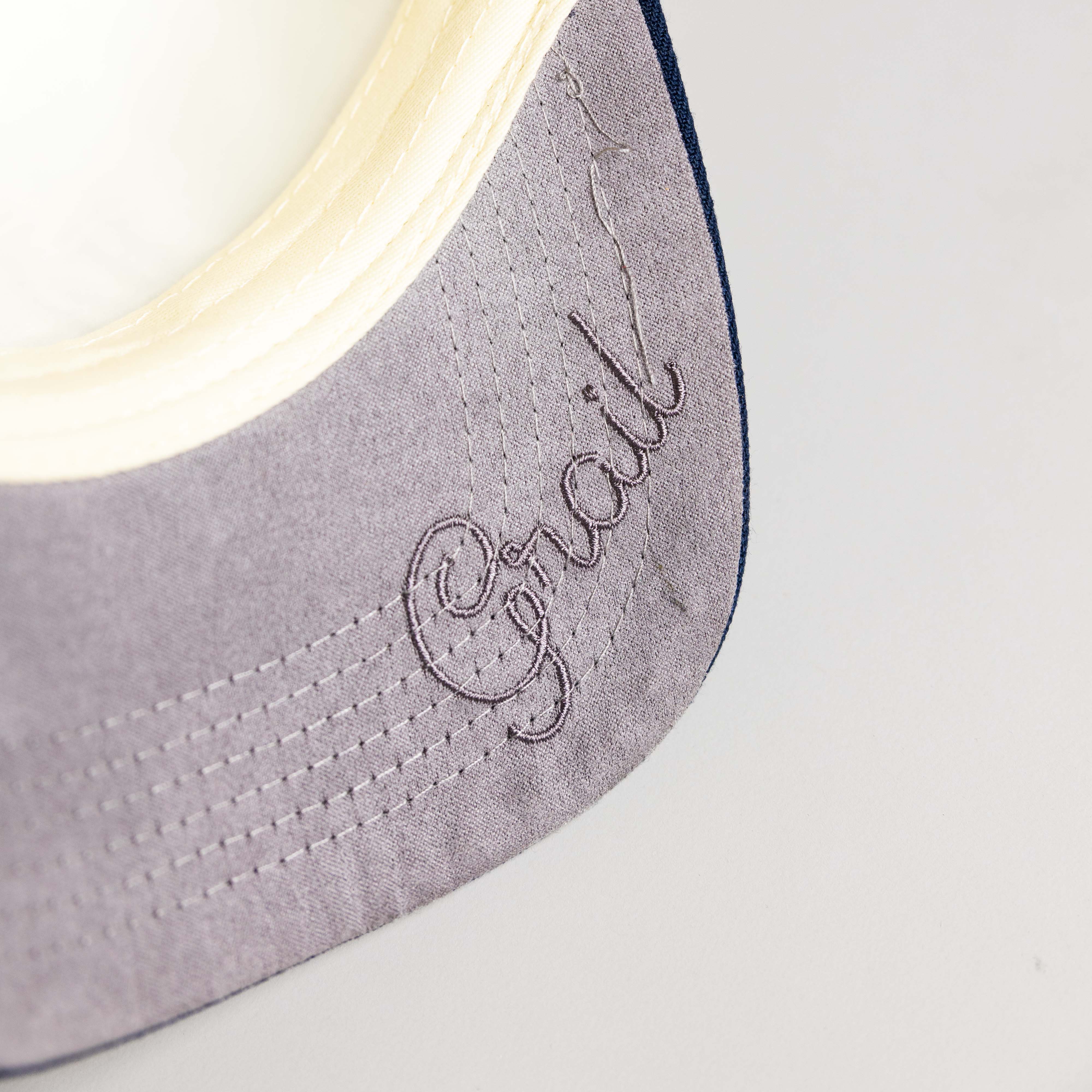 Notre Dame Fighting Irish Hat Cream & Navy Banners Snapback - Underbrim Detail