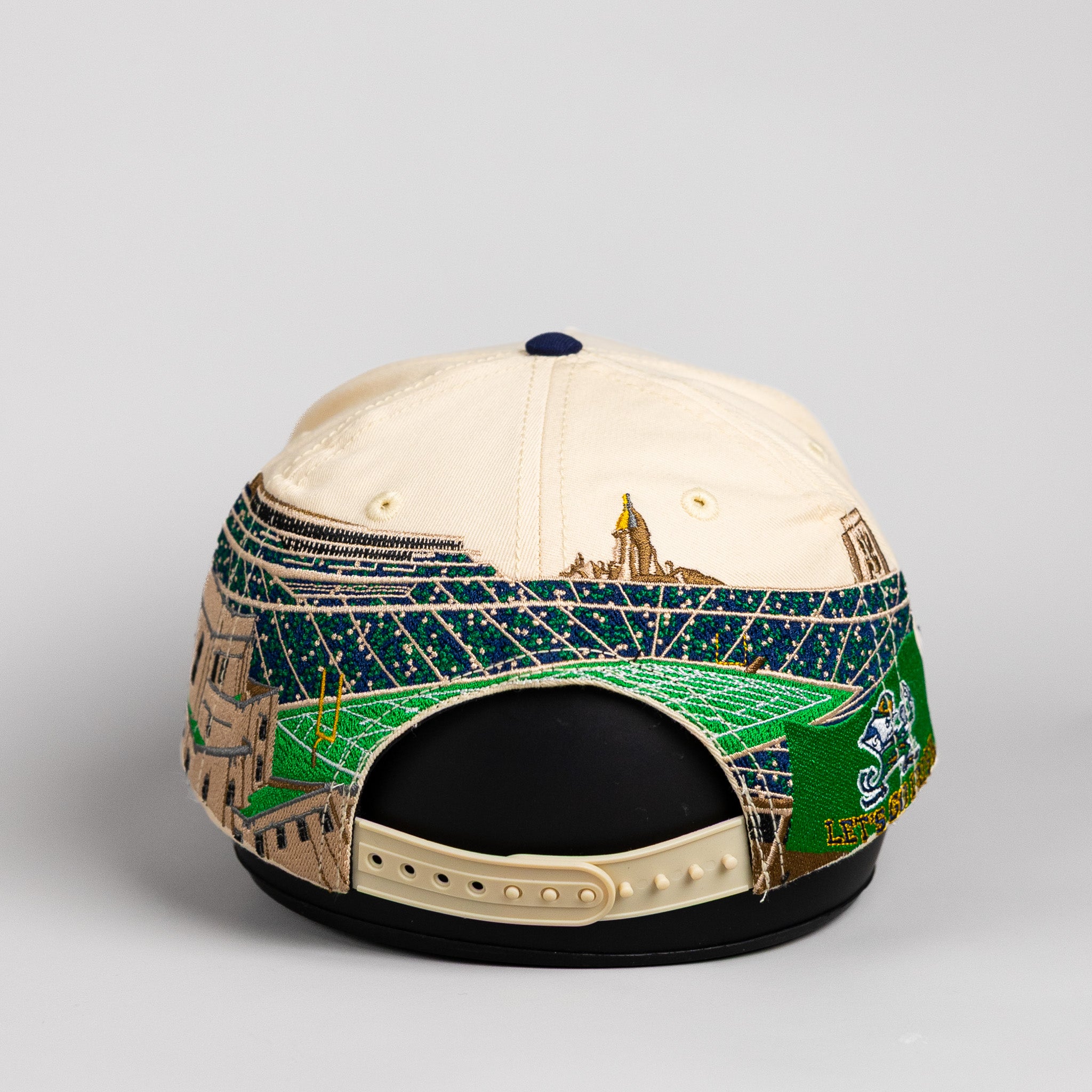 Notre Dame Fighting Irish Hat Cream & Navy Home Crowd - Back View