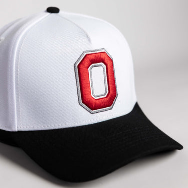 Ohio State Block O Color Splash Hat White & Black Snapback - Angled View