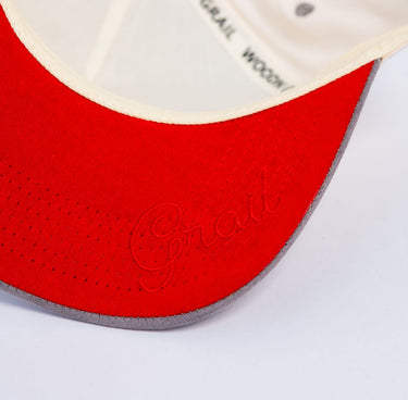 Ohio State Buckeyes Cream and Grey Suede Snapback Hat with Block O Logo - Underbrim Detail