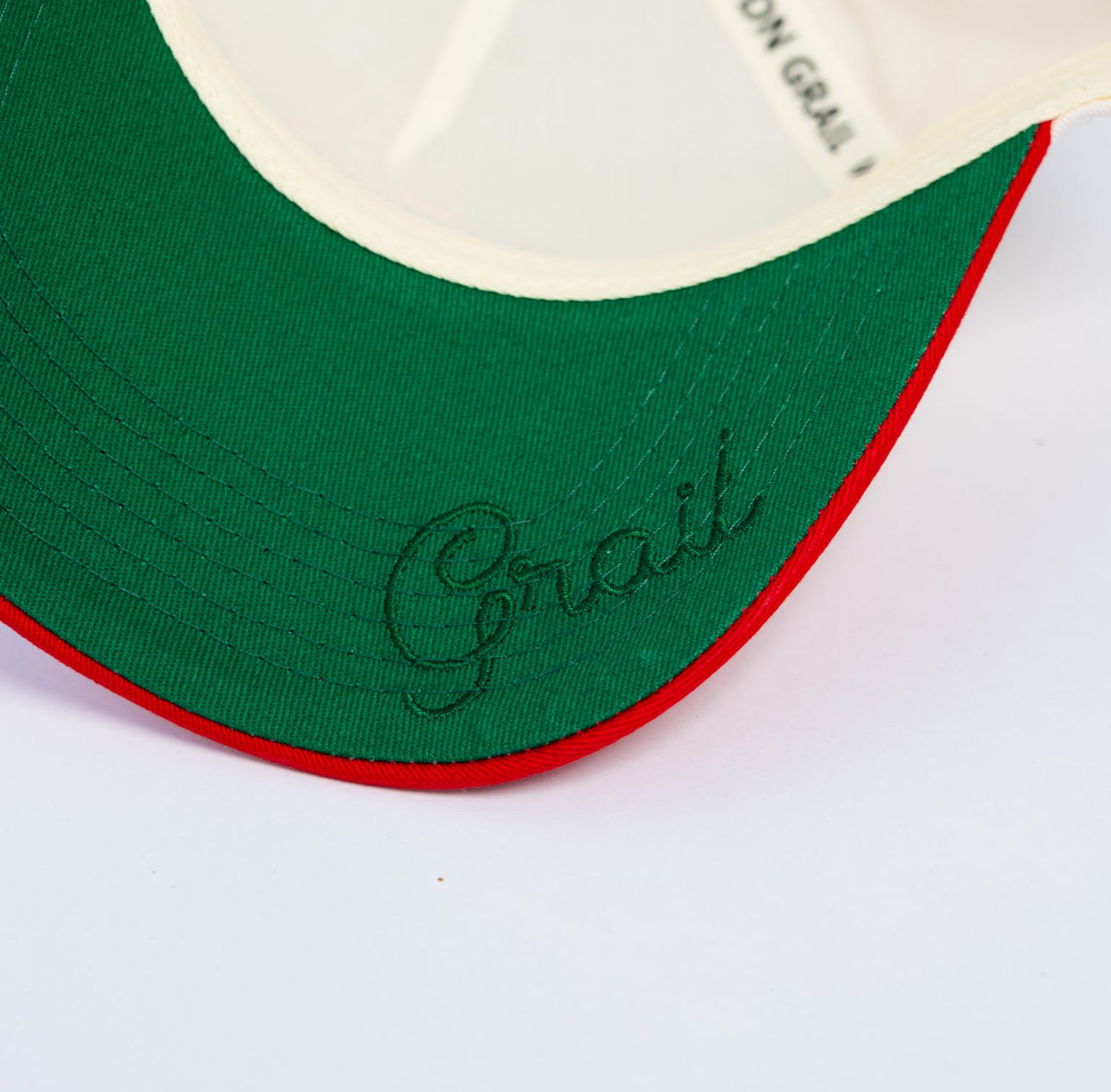 Ohio State Buckeyes Cream and Scarlet Snapback Hat with Horseshoe Stadium Patch - Underbrim Detail