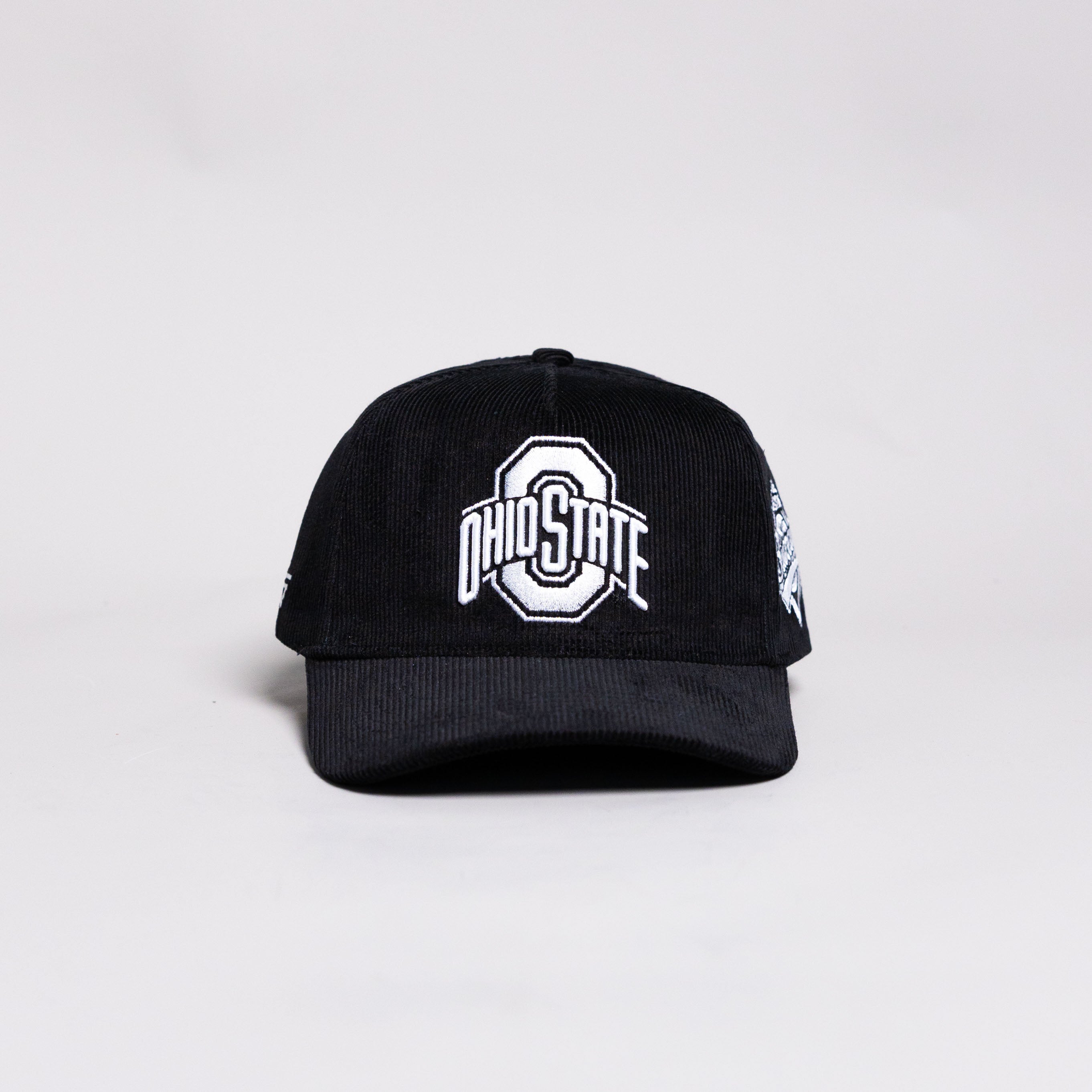 Ohio State Buckeyes Hat Black Corduroy Blacktop Snapback - Front Panel