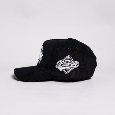 Ohio State Buckeyes Hat Black Corduroy Blacktop Snapback - Side Patch