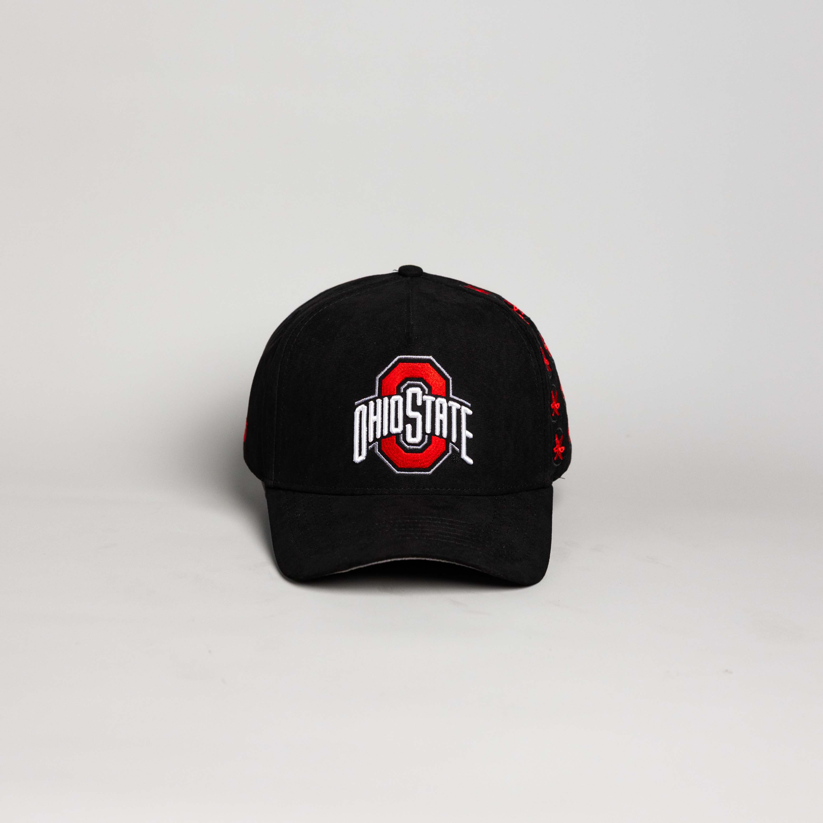 Ohio State Buckeyes Hat Blackout Helmet Sticker Snapback - Front Panel