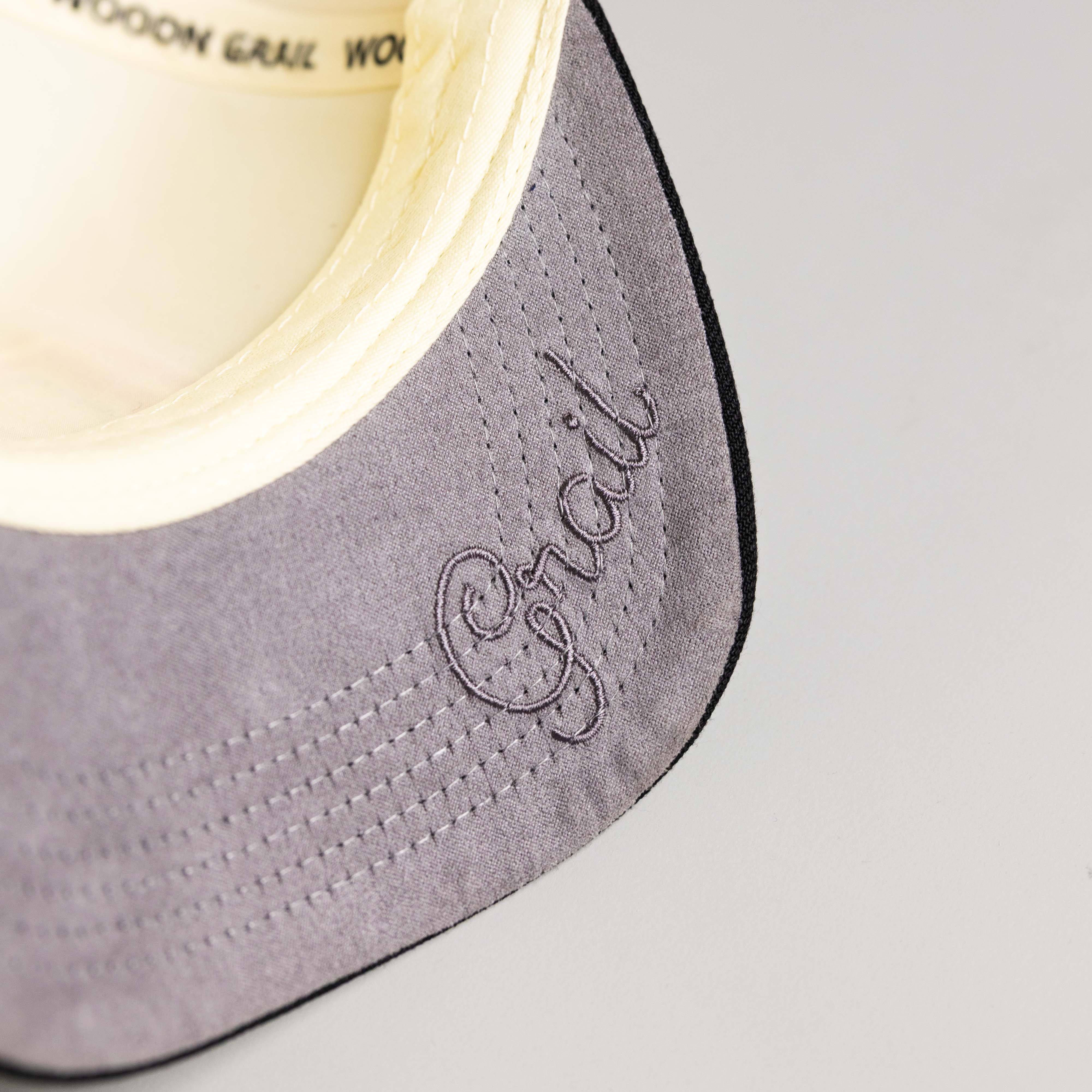 Ohio State Buckeyes Hat Cream & Black Block O Stadium Snapback - Underbrim Detail
