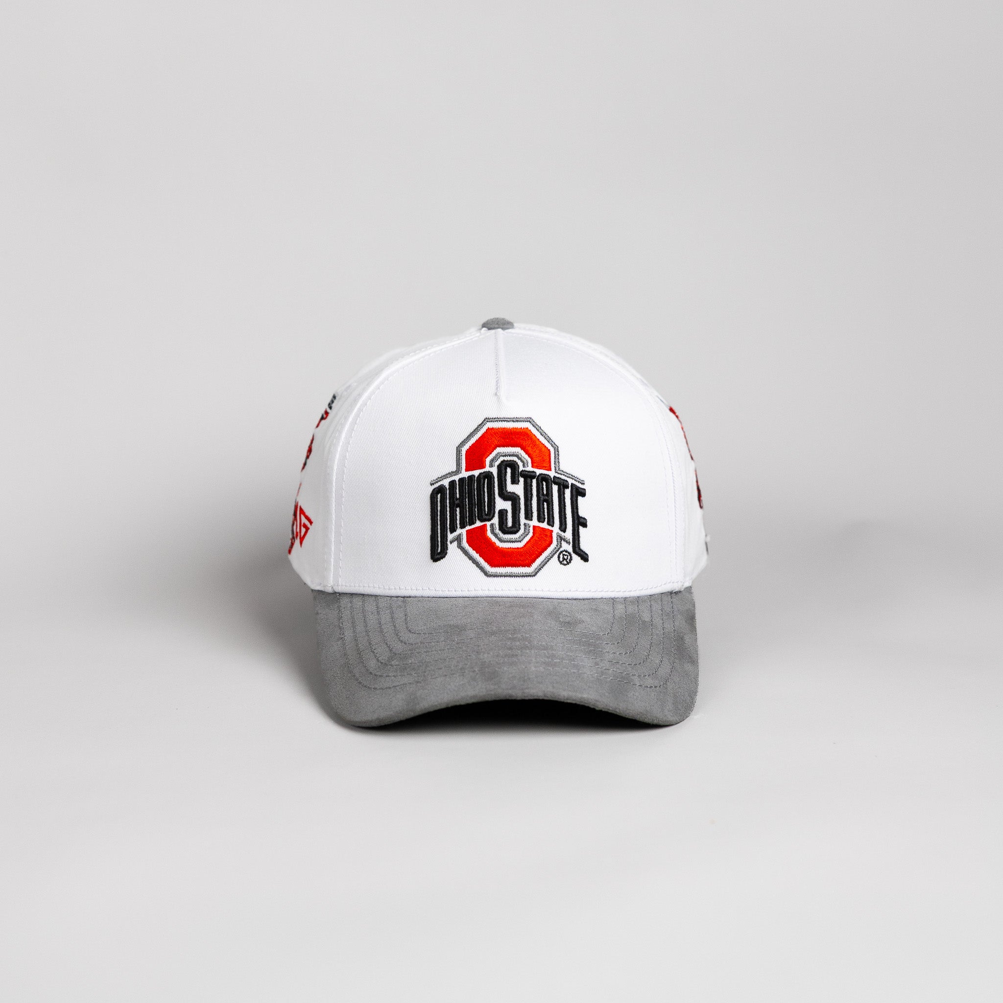 Ohio State Buckeyes Hat Cream & Grey Full Stadium Snapback - Front Panel