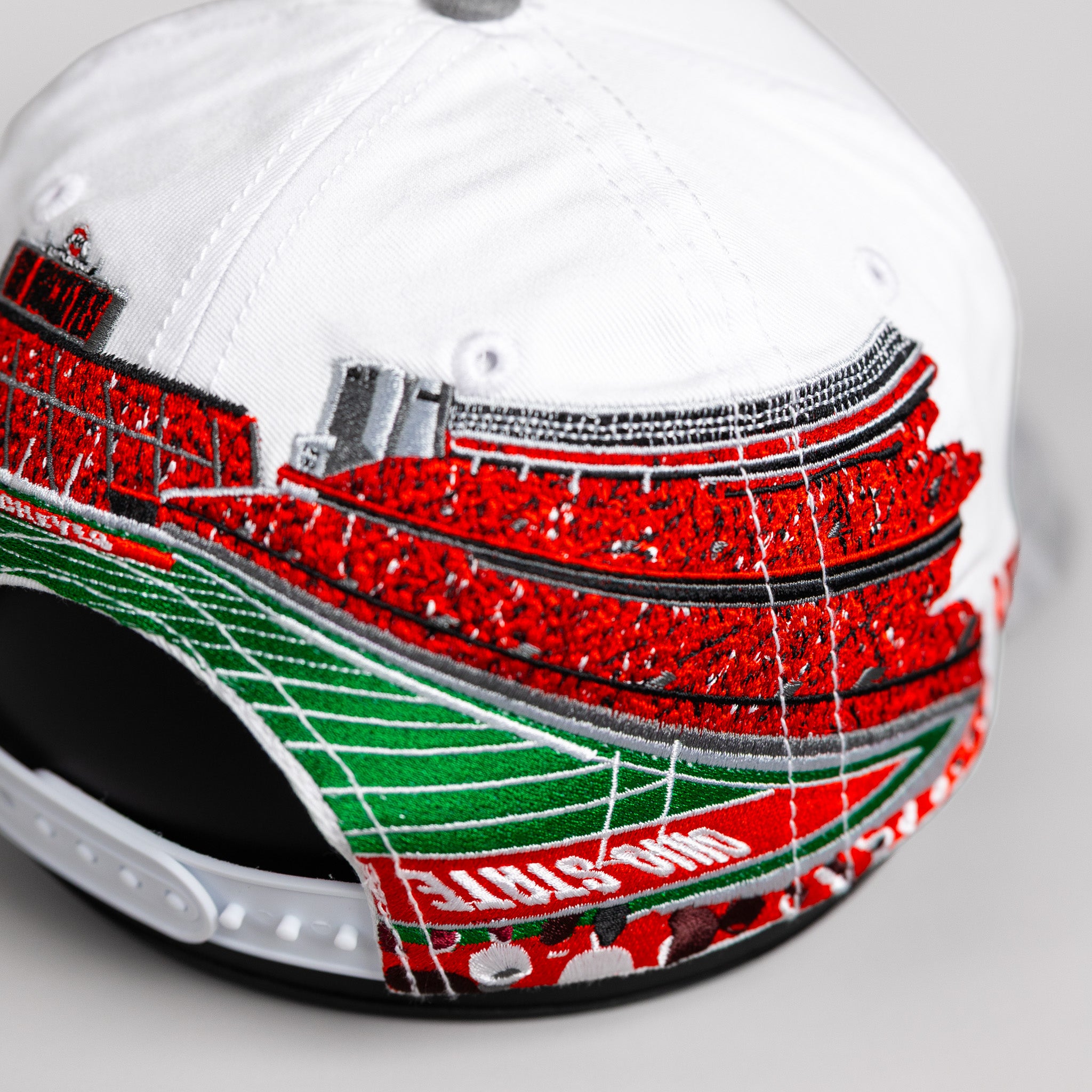 Ohio State Buckeyes Hat Cream & Grey Full Stadium Snapback - Stadium Detail