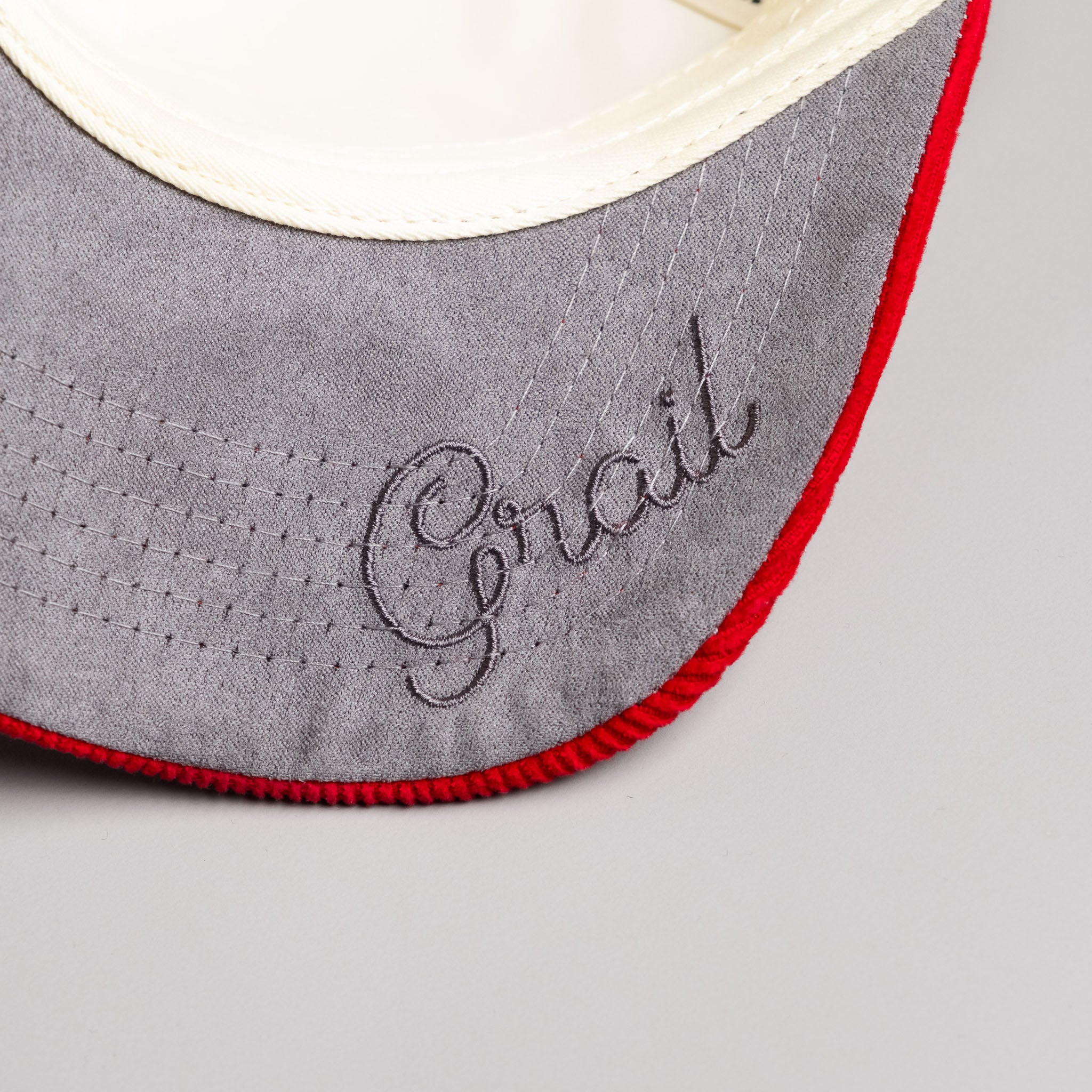 Ohio State Buckeyes Hat Cream & Red Banners Snapback - Underbrim Detail