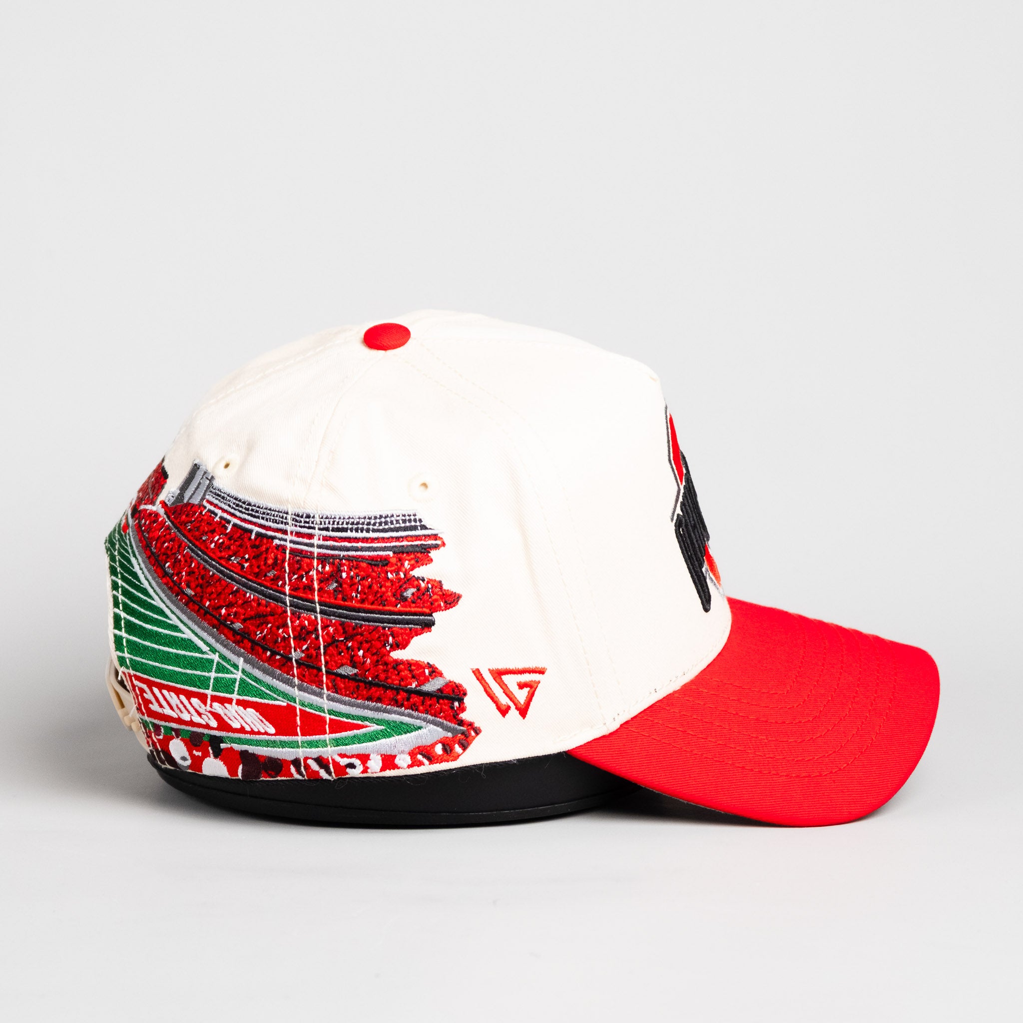 Ohio State Buckeyes Hat Cream & Red Home Crowd Snapback - Side Stadium B