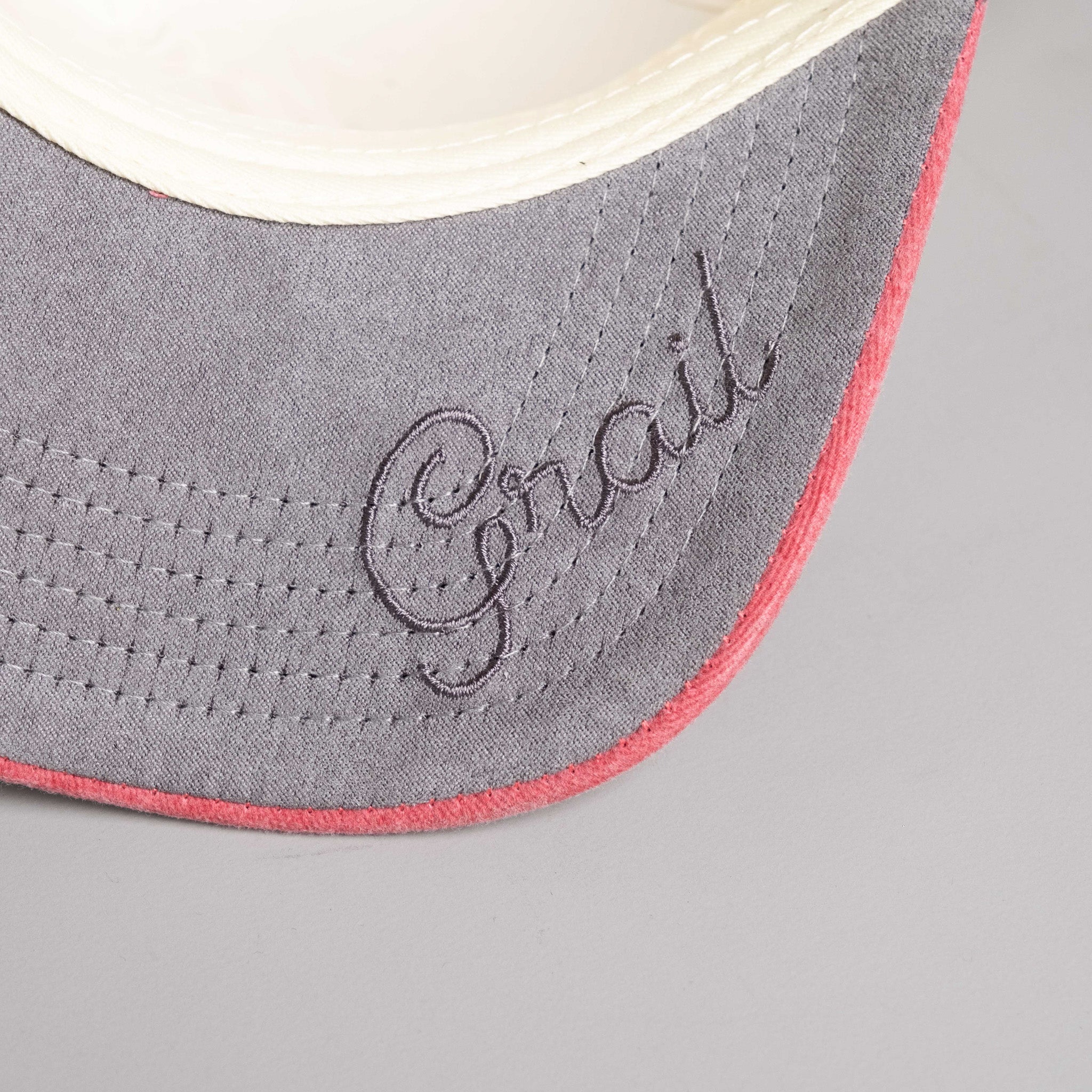 Ohio State Buckeyes Hat Cream & Red Sun Fade Snapback - Underbrim Detail