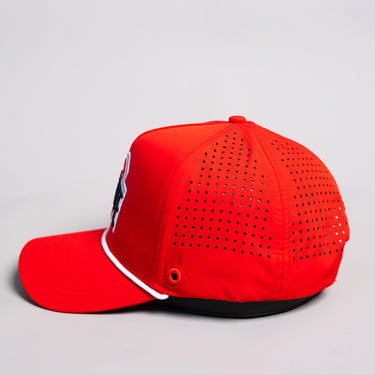 Ohio State Buckeyes Hat Red Tee Box Performance Rope Snapback - Side View