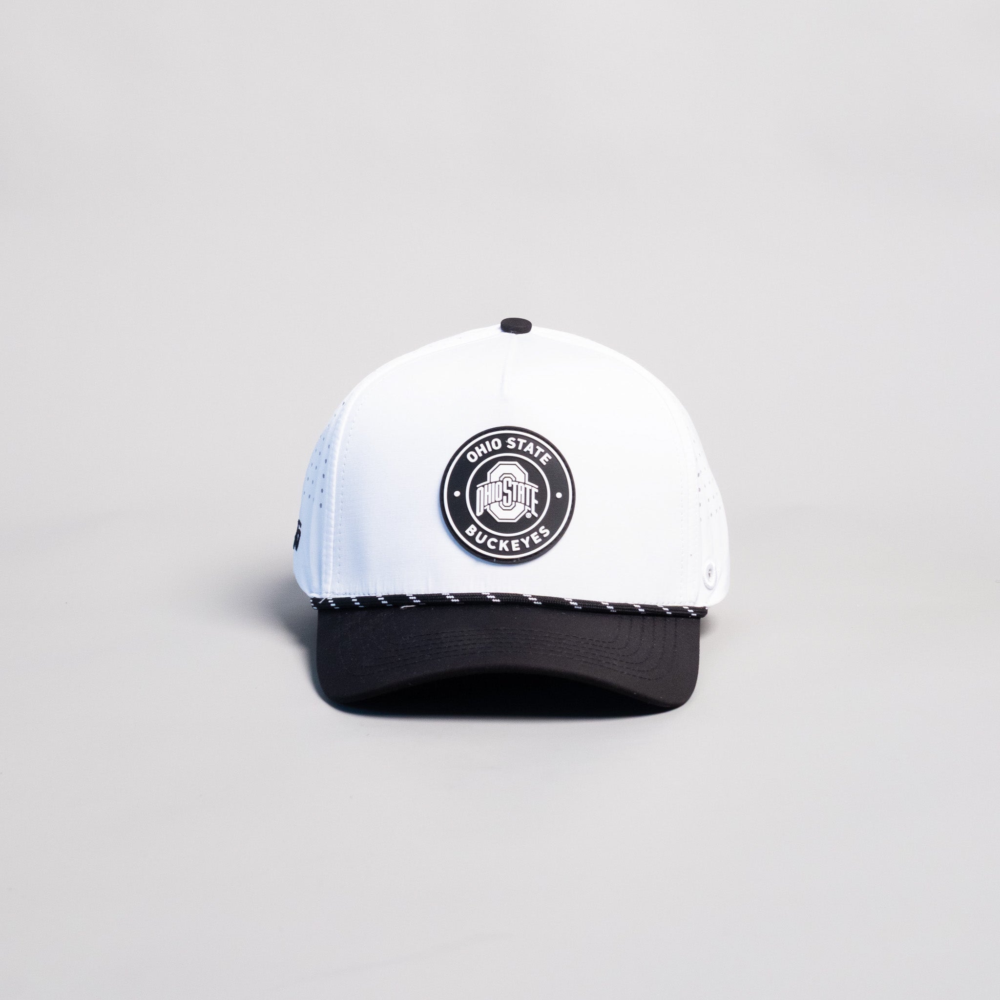 Ohio State Buckeyes Hat White Black Tee Box - Front Panel