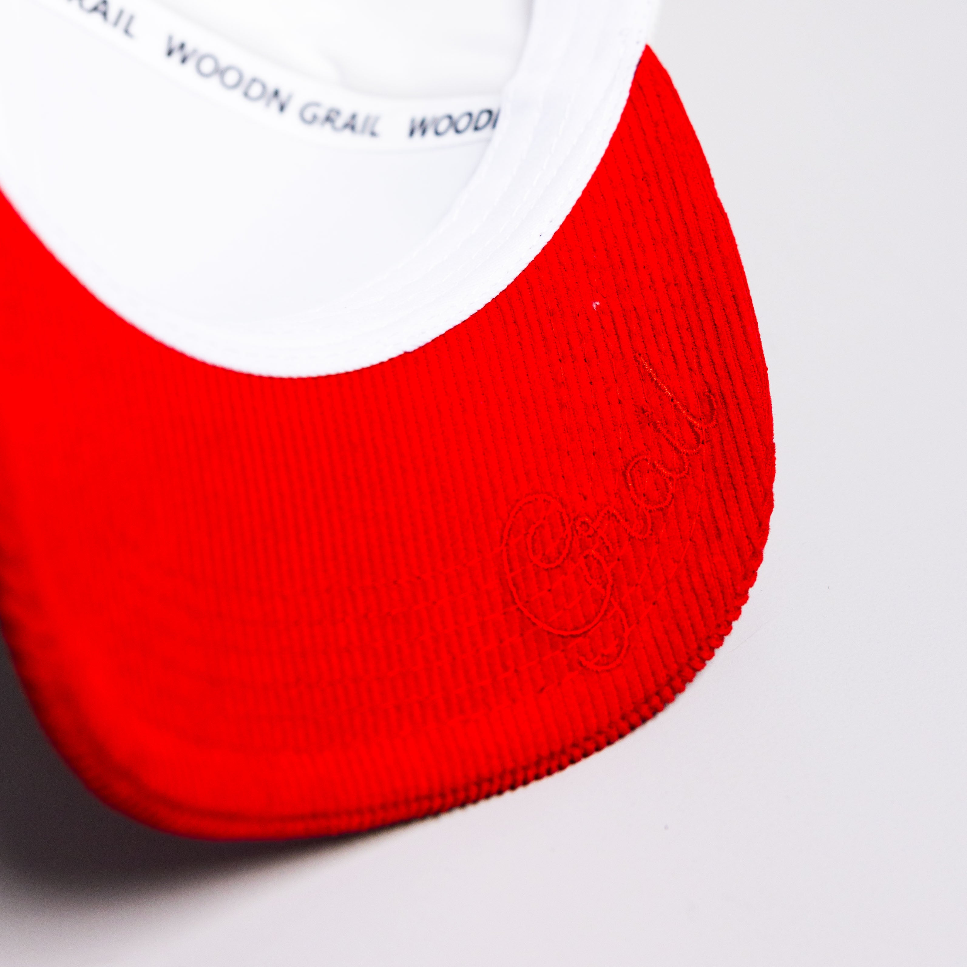 Ohio State Buckeyes Helmet Hat White Red Suede Brim Leaf Stickers Snapback - Underbrim Detail