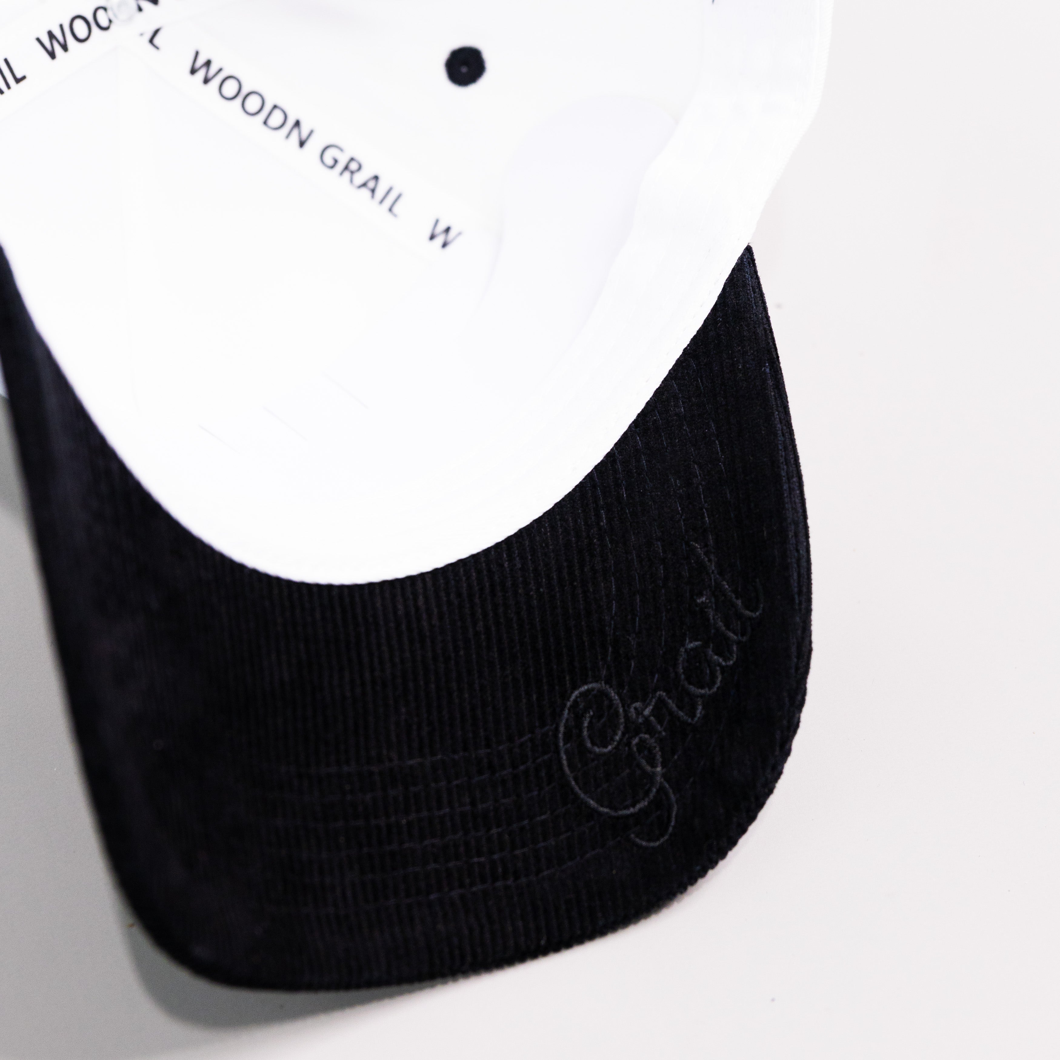 Ohio State Buckeyes White and Black Snapback Hat with Block O Logo and Buckeyes Side Patch - Underbrim Detail