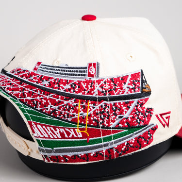 Oklahoma Sooners Hat Cream & Red Home Crowd Snapback - Stadium Detail