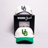 Oregon Ducks 2 Hat Bundle Cream UO & Ducks Script - Front Panel