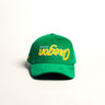 Oregon Ducks Flipped Script Hat Green Corduroy Yellow Logo Snapback UO - Front Panel