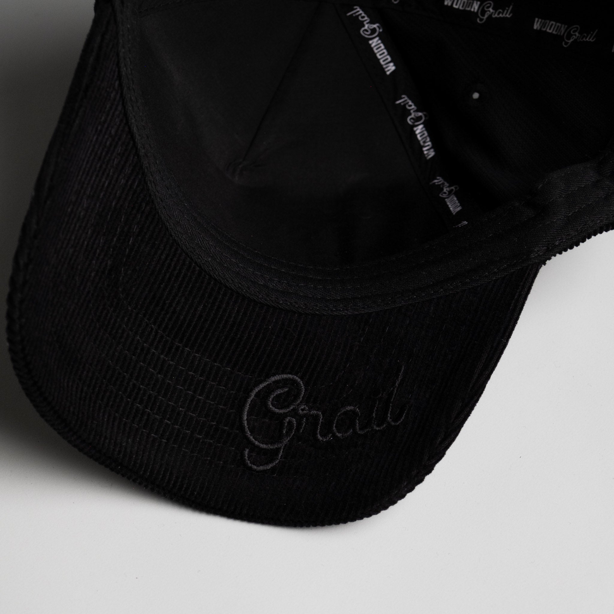 Oregon Ducks Hat Black Corduroy Flying V Snapback - Underbrim Detail
