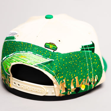 Oregon Ducks Hat Cream & Green Autzen Stadium Snapback - Stadium Detail