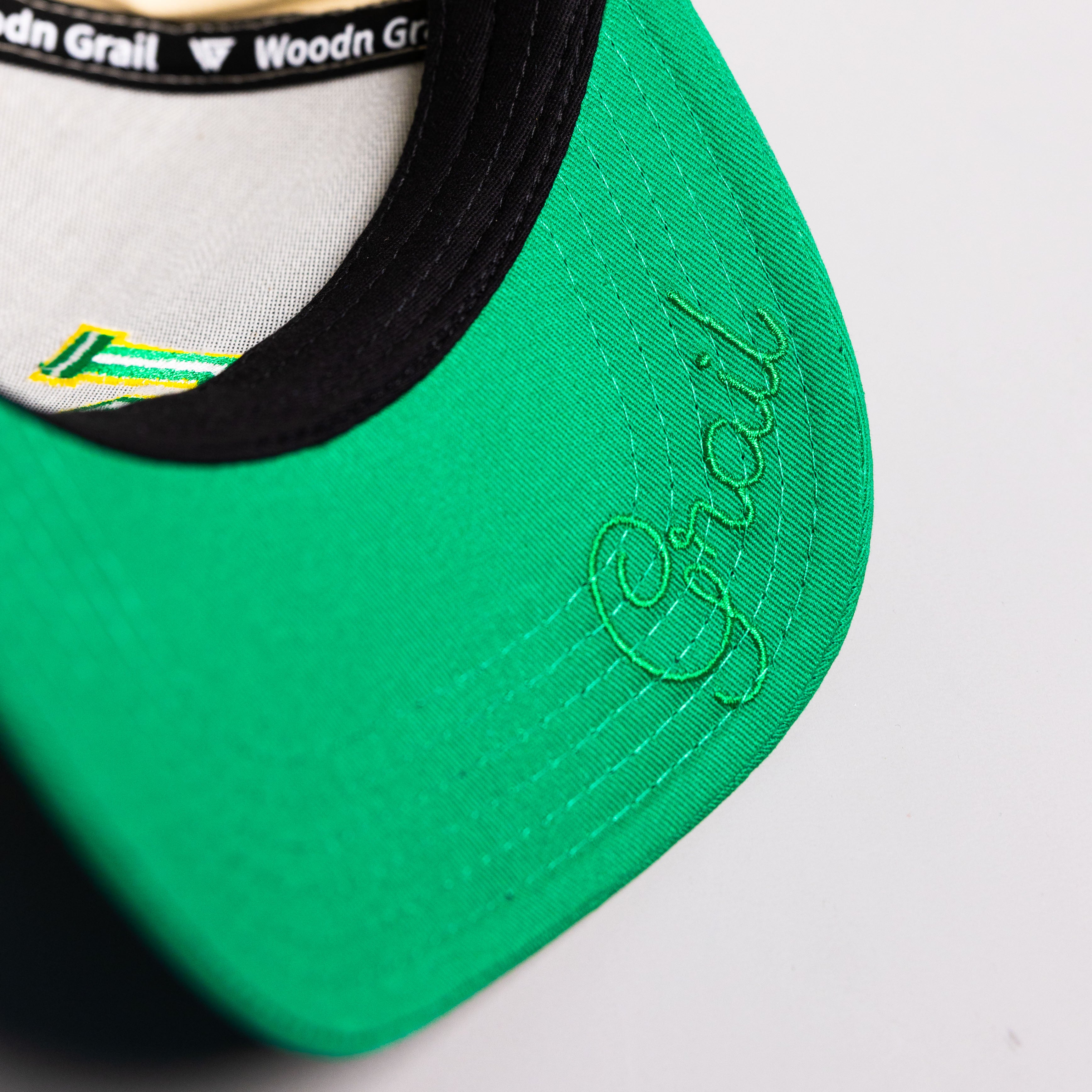 Oregon Ducks Hat Cream & Green Autzen Stadium Snapback - Underbrim Detail