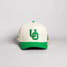 Oregon Ducks Hat Cream & Green UO Stadium Patch Snapback - Front Panel