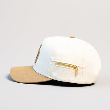 Oregon Ducks Hat Cream & Tan Jobsite Snapback - Side View