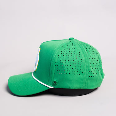 Oregon Ducks Hat Green & Yellow Tee Box Performance - Side View