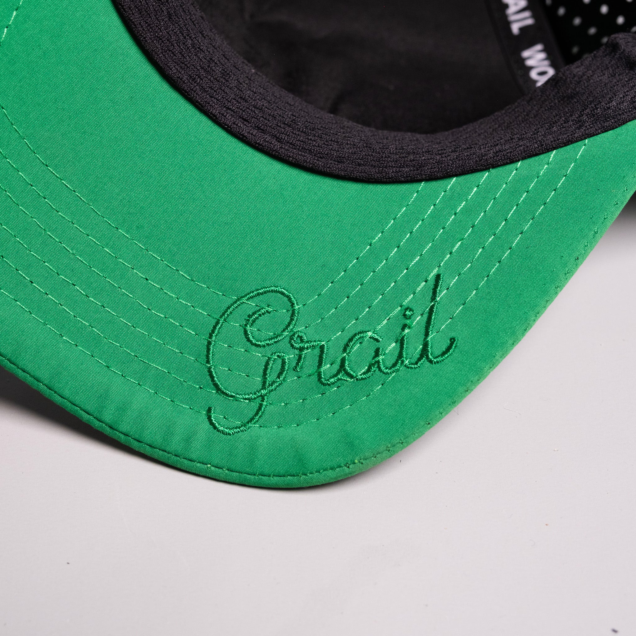 Oregon Ducks Hat Green & Yellow Tee Box Performance - Underbrim Detail