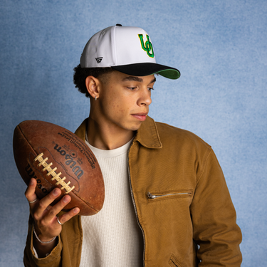 Oregon Ducks Hat White & Black Color Splash Snapback - On Model Lifestyle