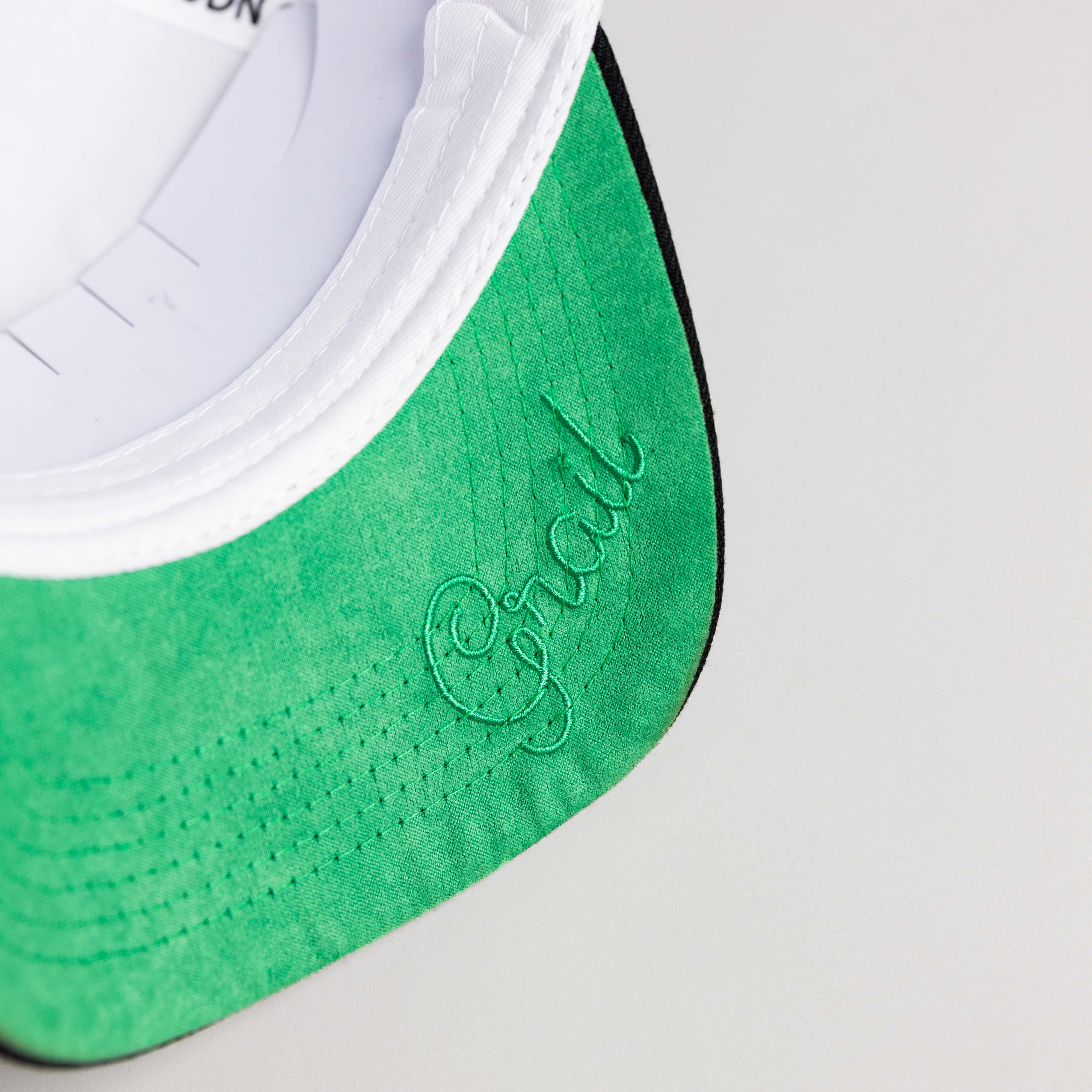 Oregon Ducks Hat White & Black Color Splash Snapback - Underbrim Detail B