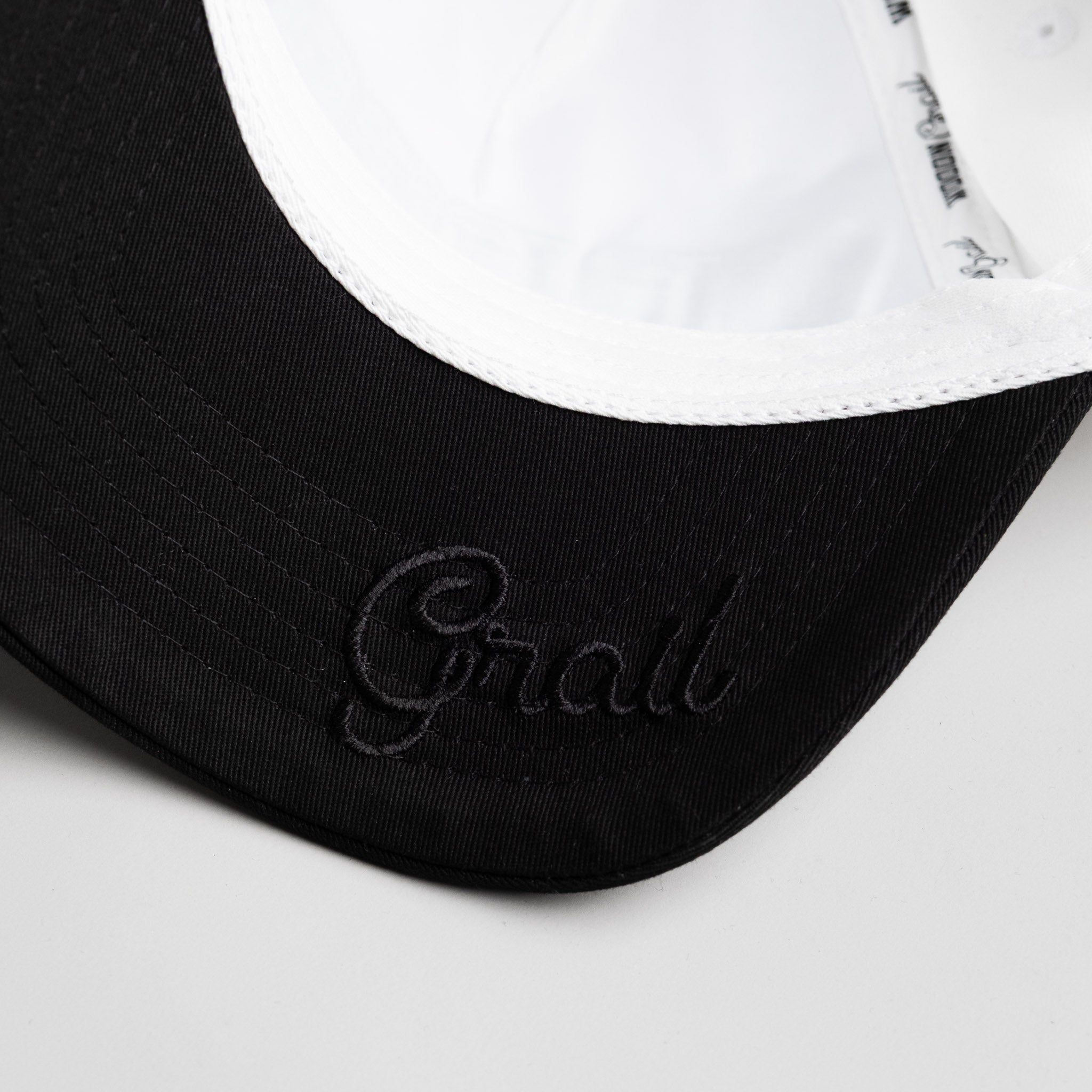 Oregon Ducks Hat White & Black Corduroy Flying V - Underbrim Detail