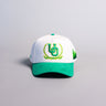 Oregon Ducks O Logo Hat White Green Brim Treeline Patch Snapback College - Front Panel