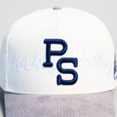Penn State Hat Cream Grey Hockey Valley Snapback - Front Detail