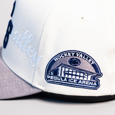 Penn State Hat Cream Grey Hockey Valley Snapback - Side Patch Detail