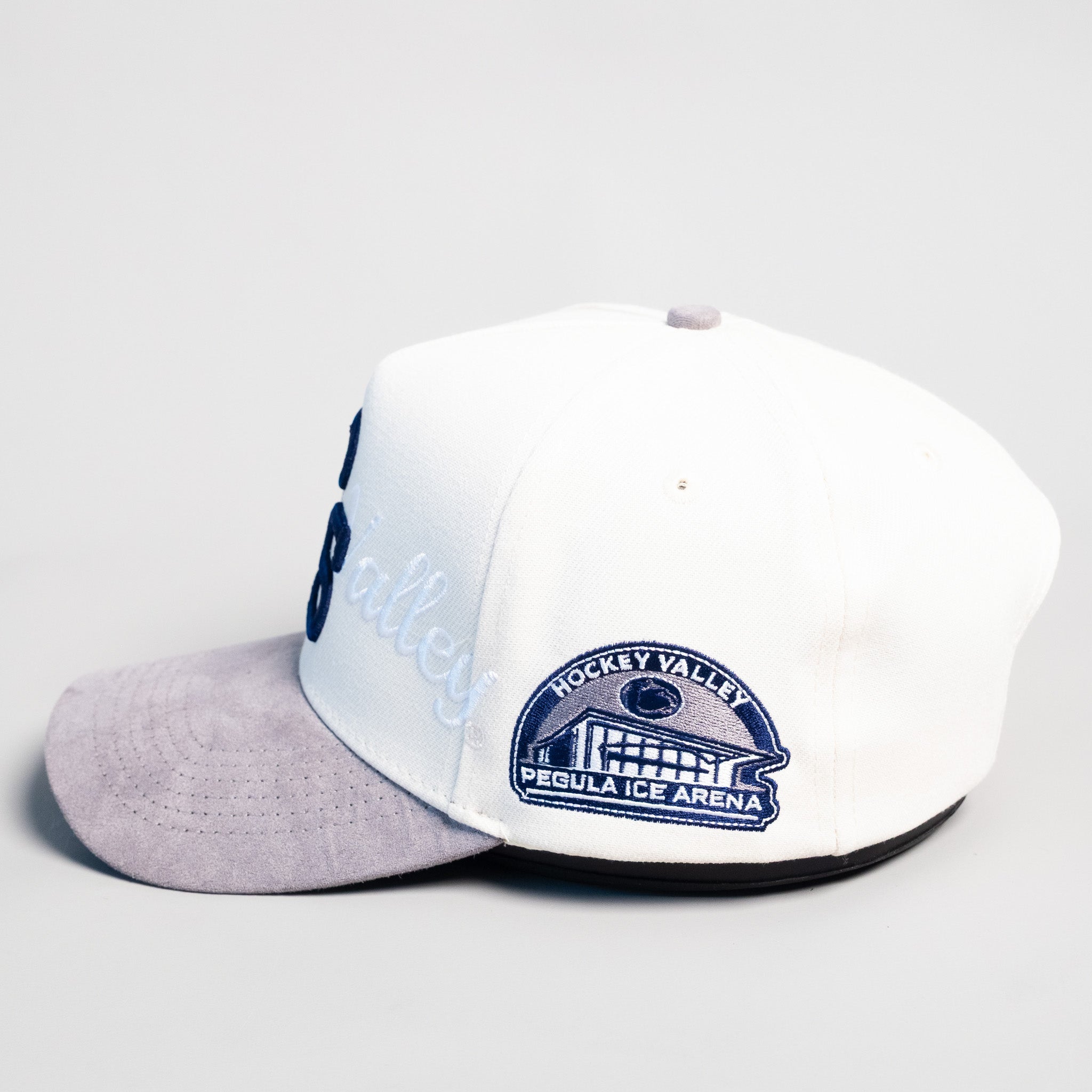 Penn State Hat Cream Grey Hockey Valley Snapback - Side Patch
