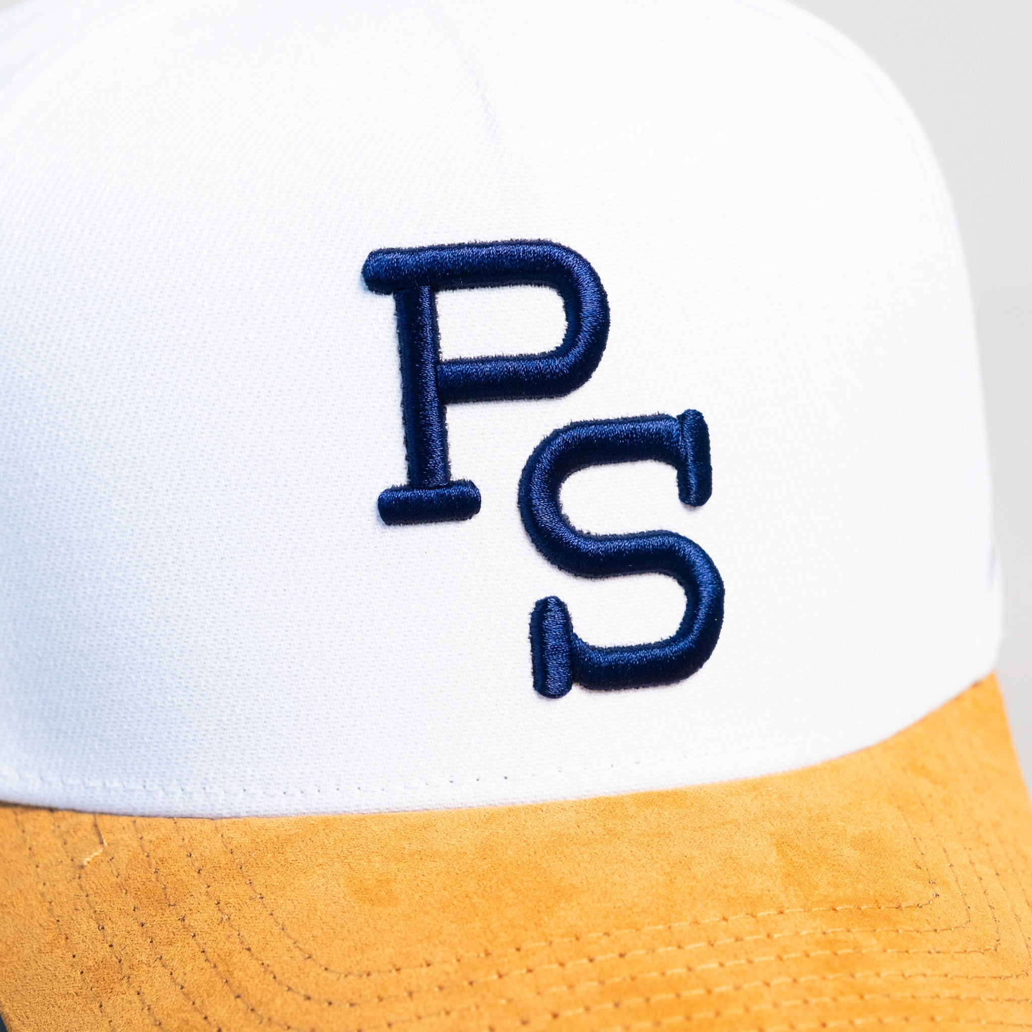 Penn State Hat White Tan Hockey Valley Snapback - Front Detail