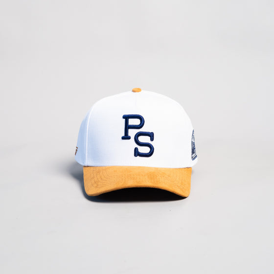 Penn State Hat White Tan Hockey Valley Snapback - Front Panel