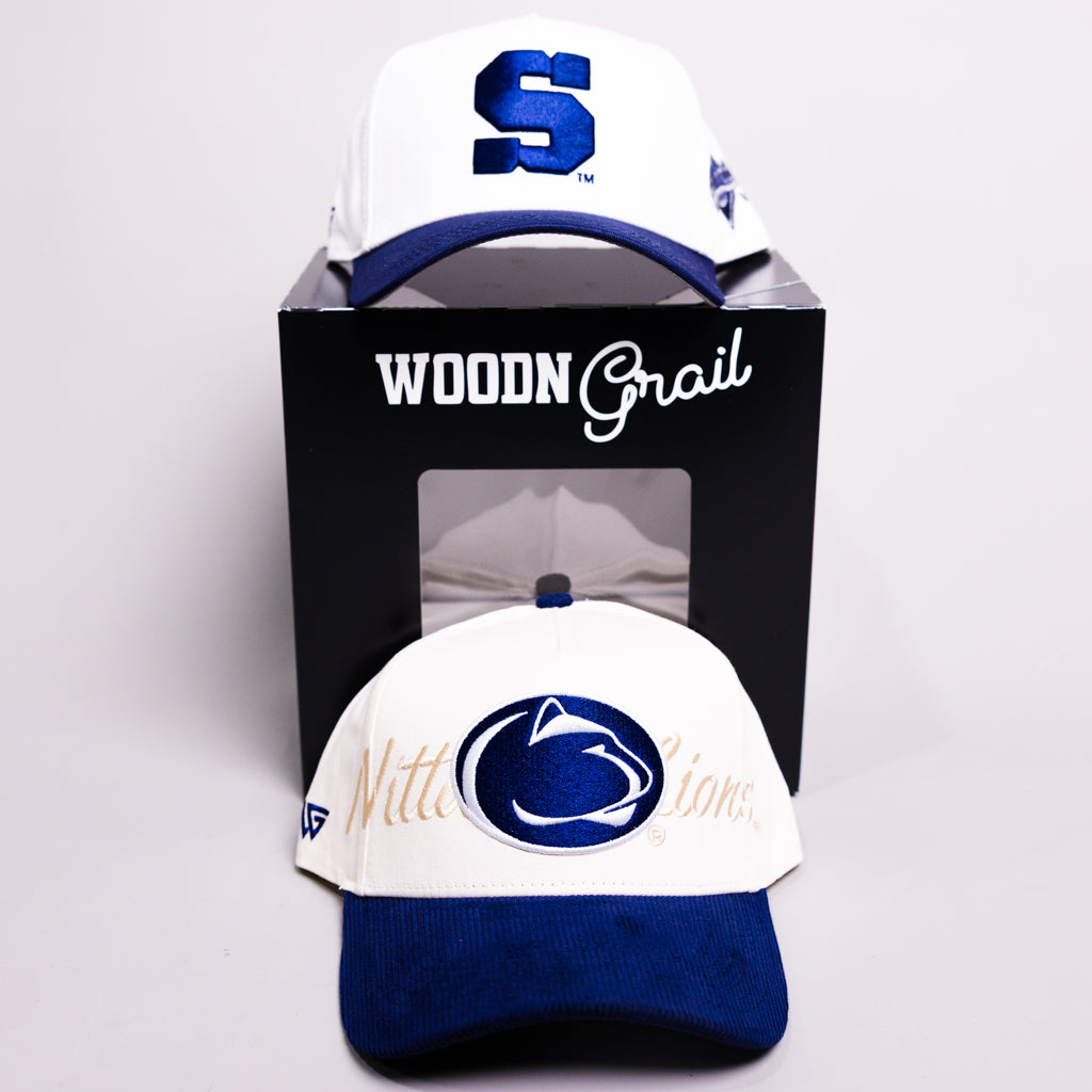 Penn State Nittany Lions 2 Hat Bundle Cream & Navy - Front Panel