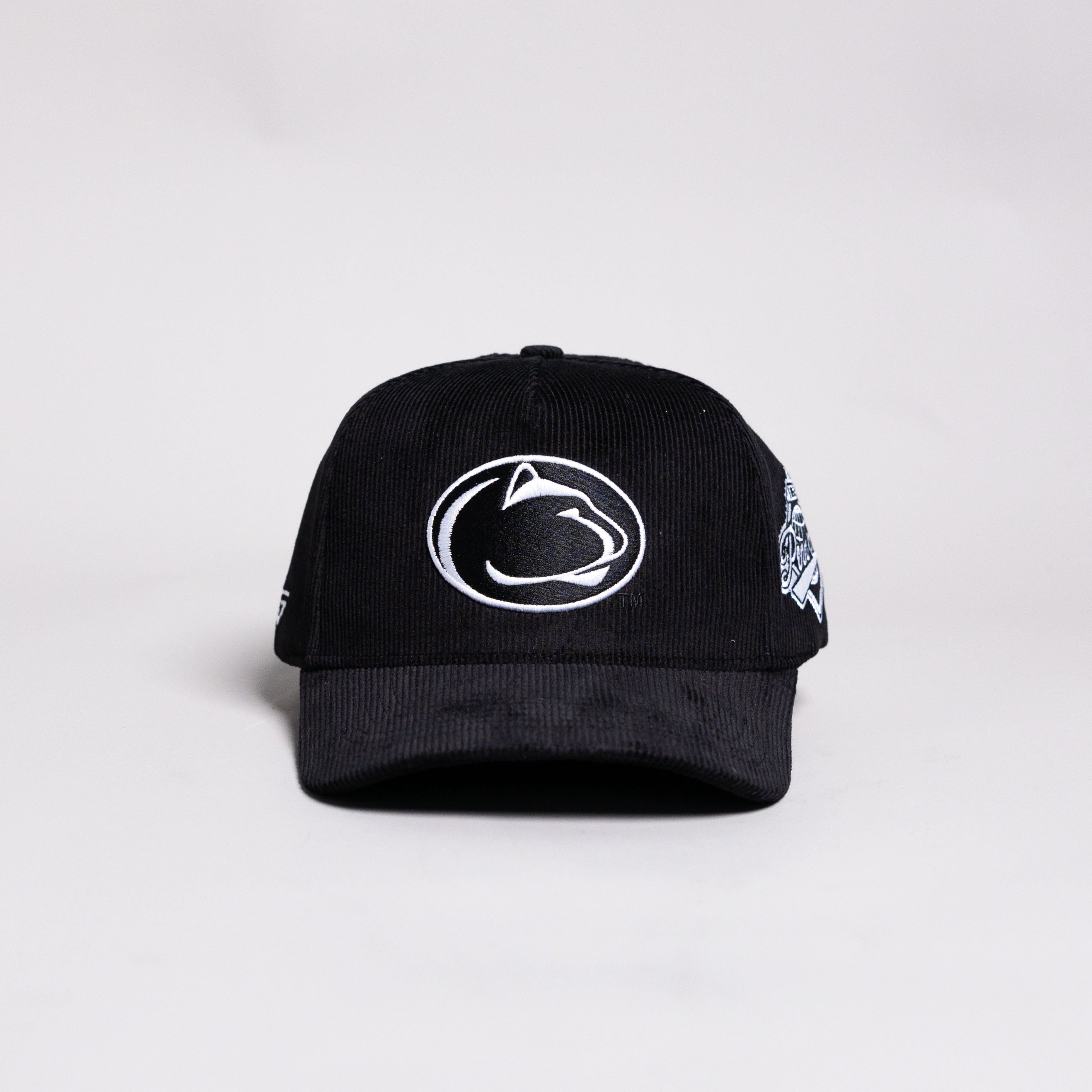 Penn State Nittany Lions Hat Black Corduroy Blacktop Snapback - Front Panel