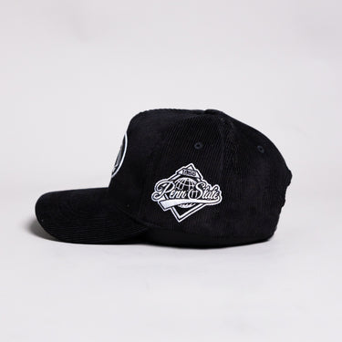 Penn State Nittany Lions Hat Black Corduroy Blacktop Snapback - Side Patch