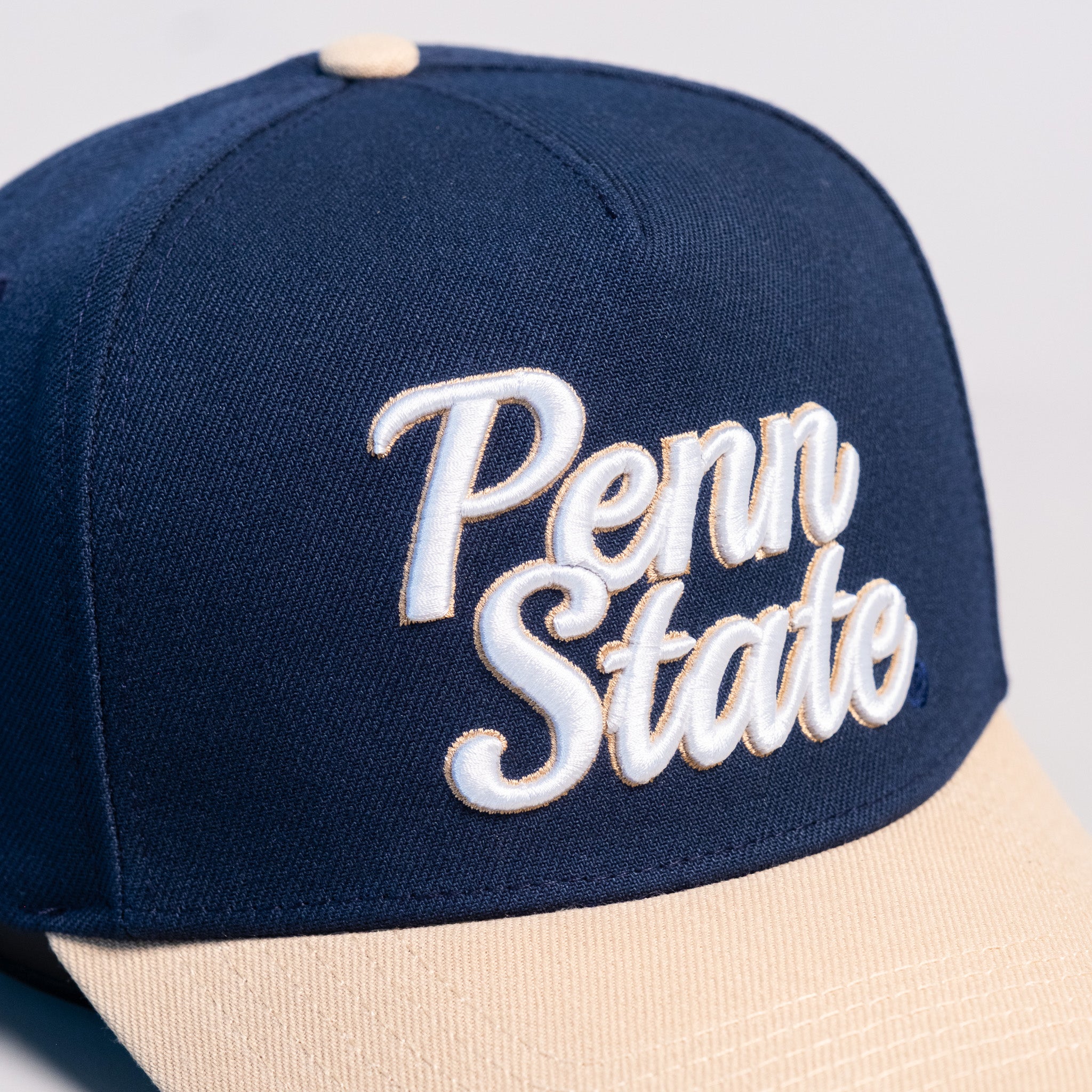 Penn State Nittany Lions Hat Navy Beige We Are - Front Detail