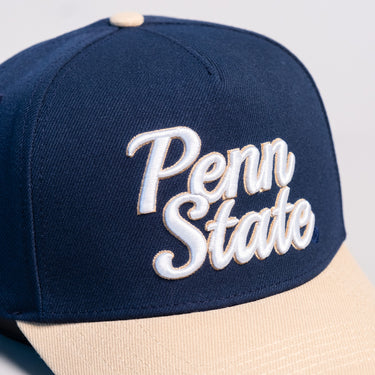Penn State Nittany Lions Hat Navy Beige We Are - Front Detail