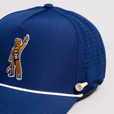 Penn State Nittany Lions Hat Navy Tee Box Performance - Front Detail Angled