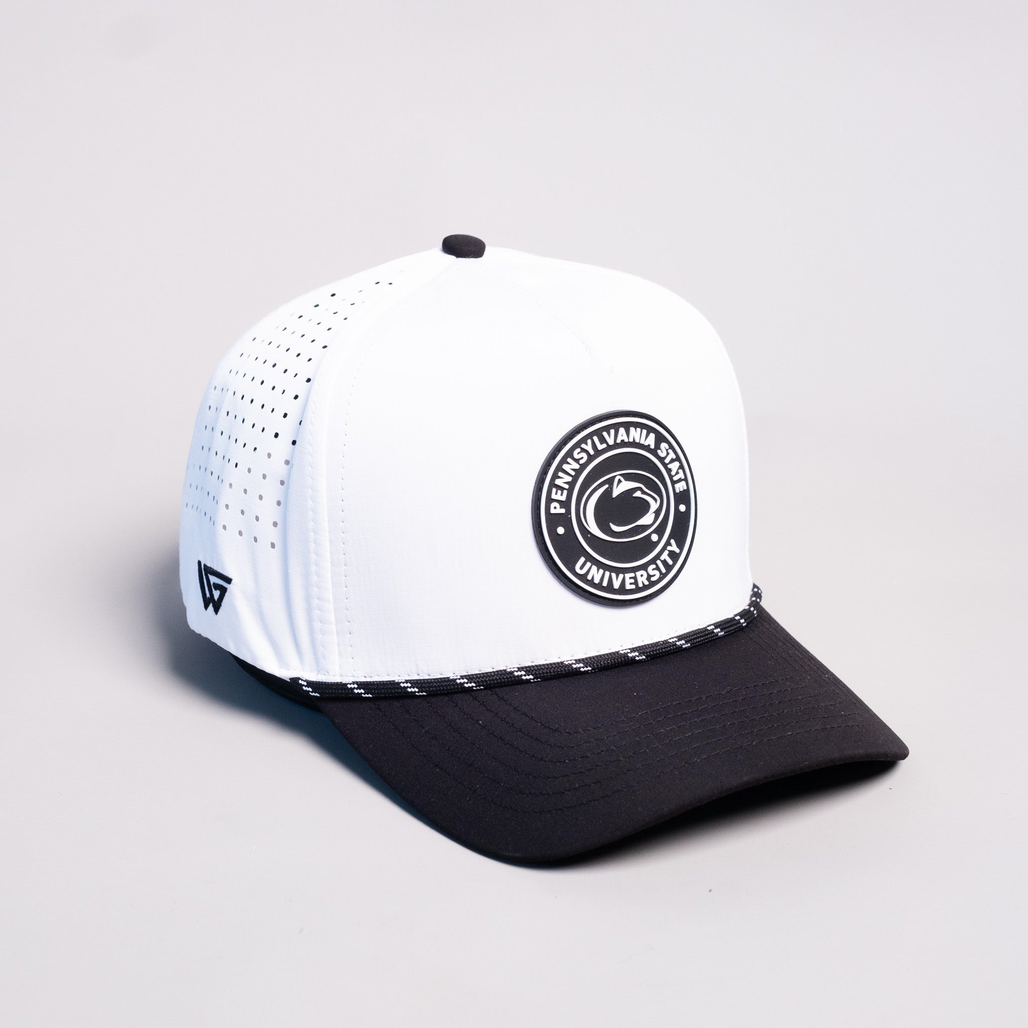 Penn State Nittany Lions Hat White Black Tee Box - Angled View