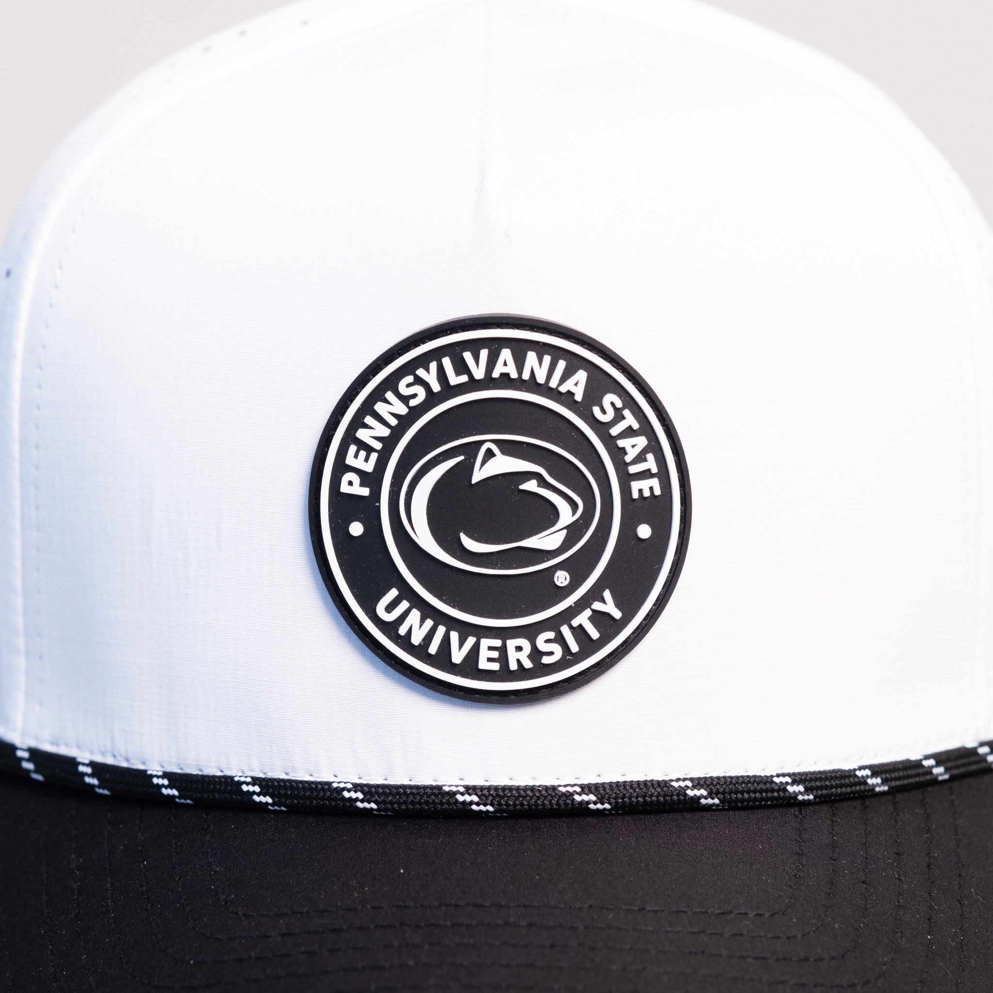 Penn State Nittany Lions Hat White Black Tee Box - Front Detail