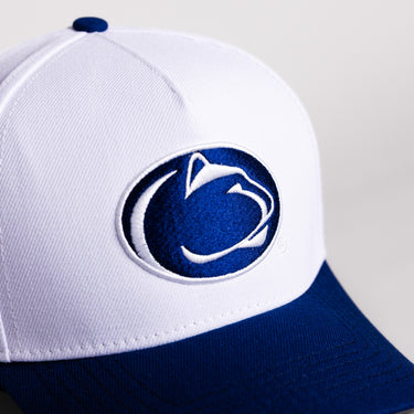 Penn State Nittany Lions Hat White Cotton Navy Brim Beaver Stadium Snapback - Front Detail