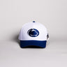 Penn State Nittany Lions Hat White Cotton Navy Brim Beaver Stadium Snapback - Front Panel