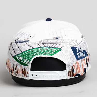 Penn State Nittany Lions Hat White & Navy Beaver Stadium - Back View